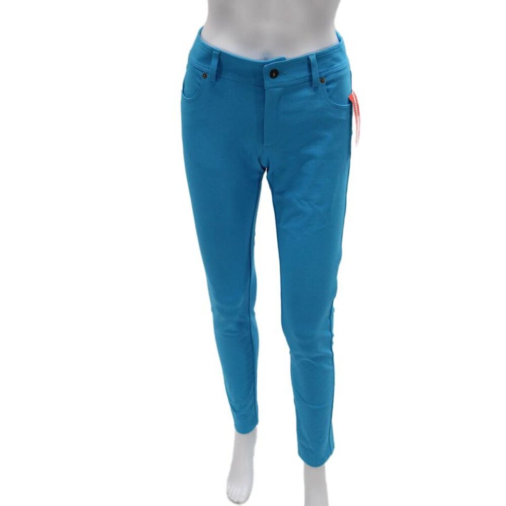 Nina Mclemore Womens Dress Pants Blue Cotton Button Size 2